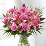 Pink Rose and Lily Bouquet