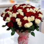 Red and White Roses Bouquet