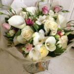 Roses,  Calla Lilies, Freesia Mixed Flower Bouquet