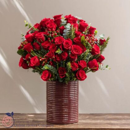 Red Rose and Amaranth Arrangement
