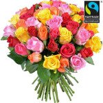 Mixed Multicolored roses bouquet