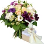 Rose, Lisianthus, Carnations Mixed Gift Bouquet