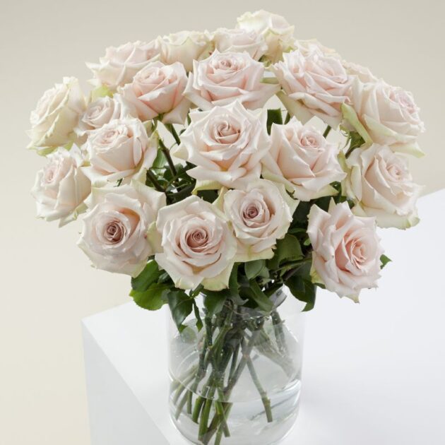 White Rose Bouquet 1 Blush Pink Rose Bouquet