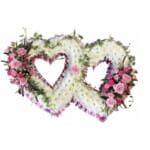 Double Heart Funeral Wreath