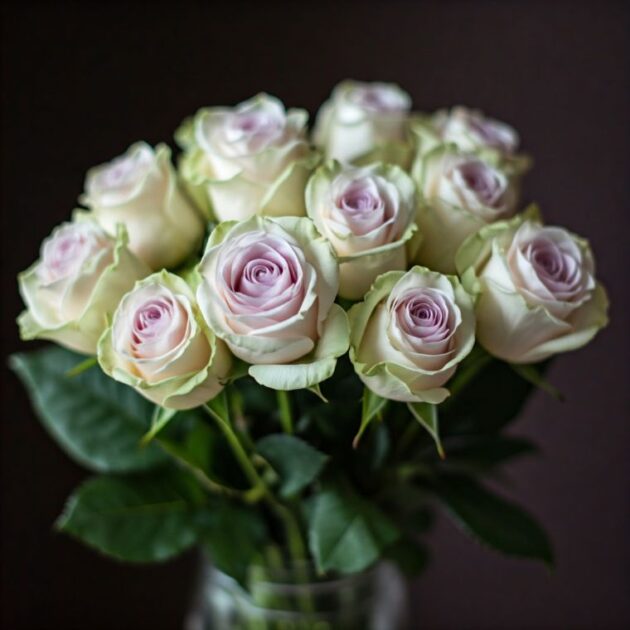 Roses, Lisianthus Premium Bouquet 2 White Lilac Rose Bouquet