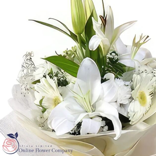 White Mixed Flower Bouquet 3 White Mixed Flower Bouquet