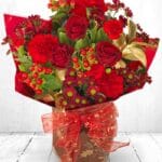 Rose, Carnation Berry  Mixed Flower Bouquet