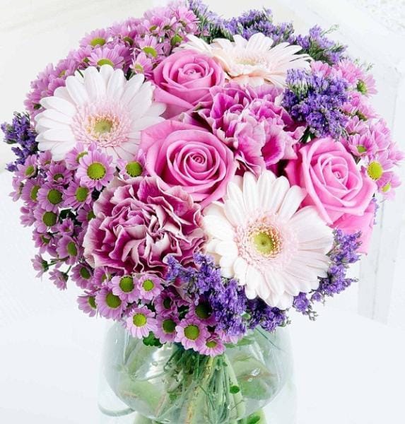 Purple and pink bouquet 1 Purple and Pink Flower bouquet with vibrant blooms for all occasions