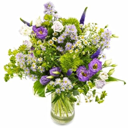 Purple and White Meadow Bouquet – Elegant Floral Arrangement of Lavender and Daisies