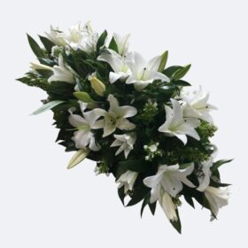 White Lily Casket Spray