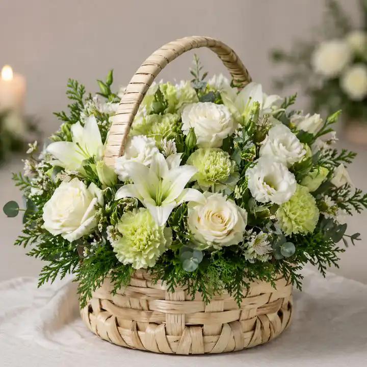 Elegant Cream Rose & Ferrero Rocher Gourmet Gift Basket 1 roses and ferrero rocher bouquet