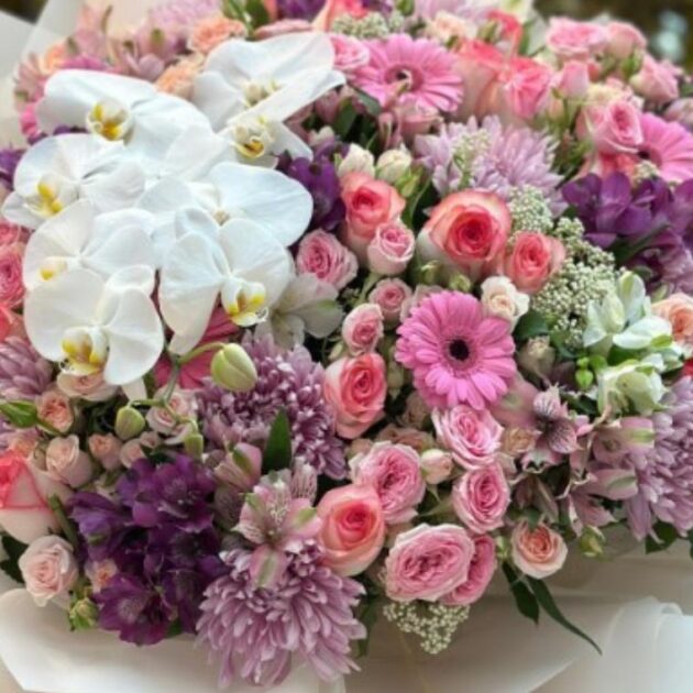 Orchids, Roses Premium Flower Bouquet - Image 3