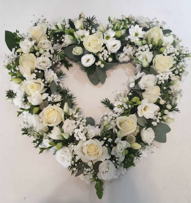 Open Small Heart Funeral Flowers 1 Best Design Funeral Heart