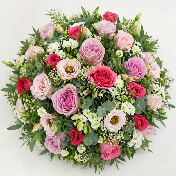 Graceful Pink & White Rose Remembrance Posy 1 Small Posy for Funeral