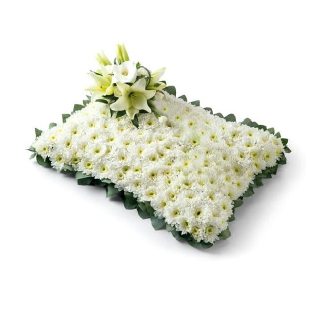 White Pillow Funeral Flowers 1 Classic White Pillow