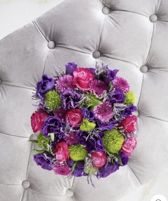 Purple Pink Green Flower Bouquet 1 Purple Pink Green Flower Bouquet – A vibrant and elegant mix of purple, pink, and green flowers.