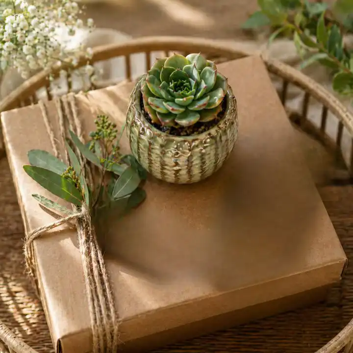 Grace and Thorn Gift Set with Succulent and Candle 1 Succulent and Candle