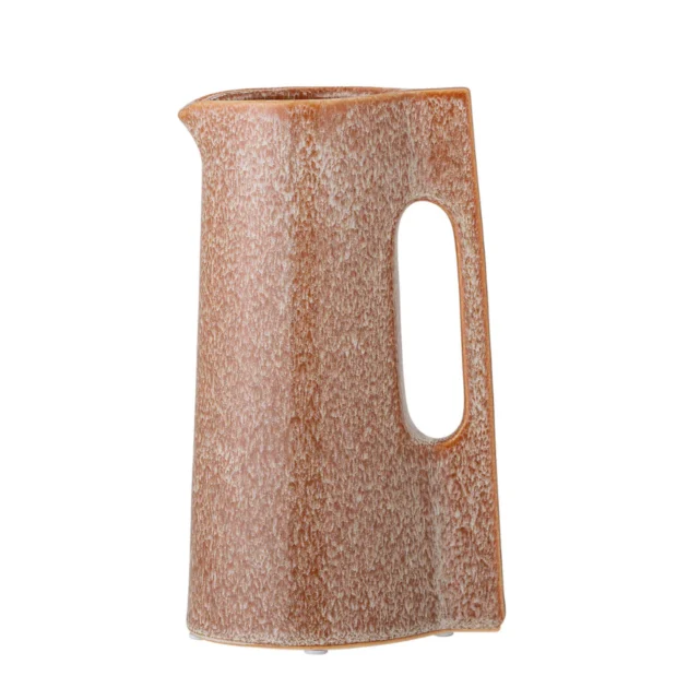 Brown Ceramic Pitcher Vase with Handle 1 Brown Ceramic Pitcher Vase with Handle