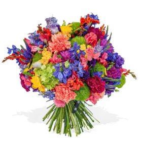 Carnations, delphinium , hydrangeas Mixed Flower Bouquet