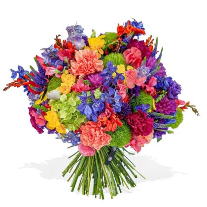 Carnations, delphinium , hydrangeas Mixed Flower Bouquet