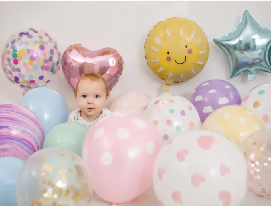 1st Birthday Multicolor Balloon 1 baby 1st birthday balloons