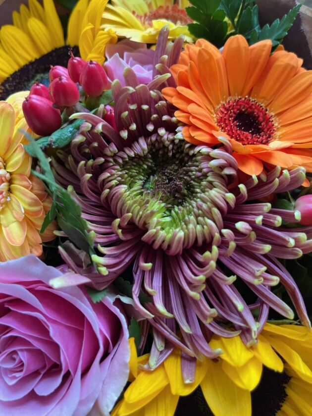 Gerbera, Chrysanthemum, Rose Mixed Flower Bouquet 1 Buy Cheap Price Florist Choice Bouquet Online next day delivery