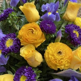 Yellow and Purple Flower Bouquet