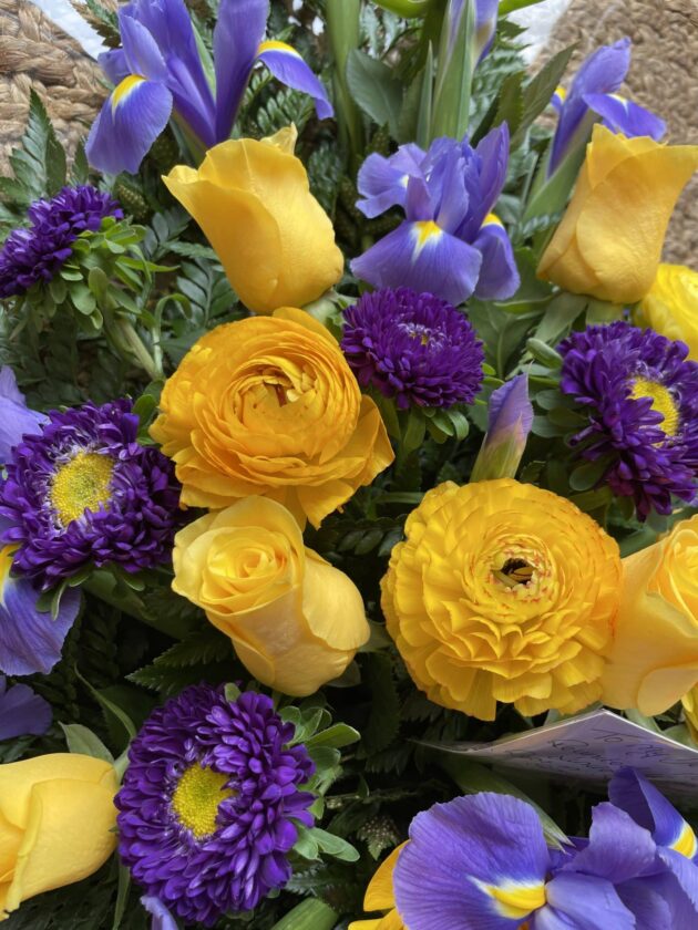Yellow and Purple Flower Bouquet 1 Buy Beautiful Ranunculus Wholesale Flowers Bouquet Delivery UK