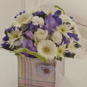 Roses, Gerbera , Freesia Mixed Flower Gift Box