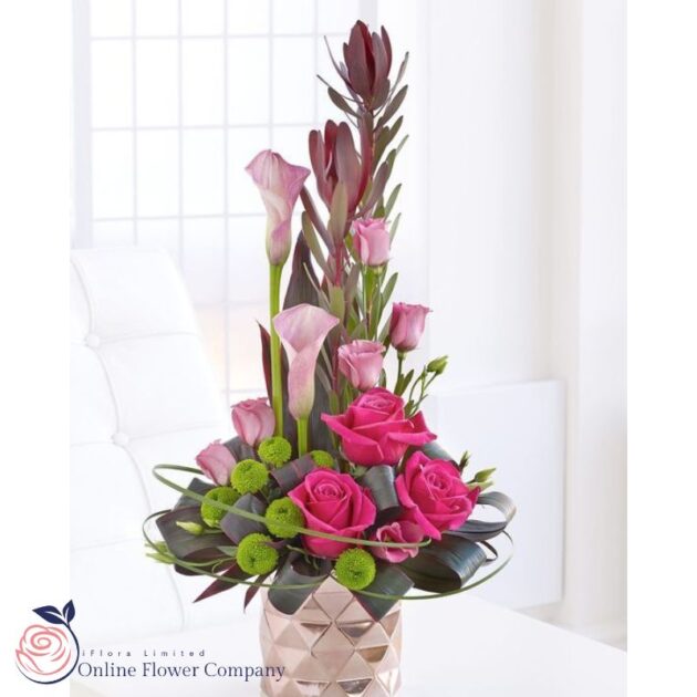 Pink Rose and Calla Lily Arrangement 1 Pink Rose and Calla Lily Arrangement