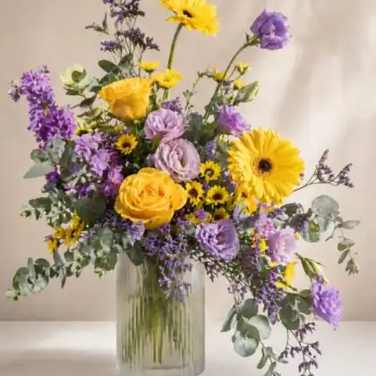 Yellow and Purple Flower Bouquet