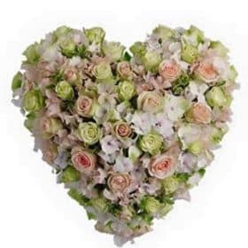 Pastel Funeral Heart Tribute and Wreath | Online Flower Company