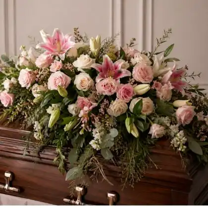 funeral flowers casket spray