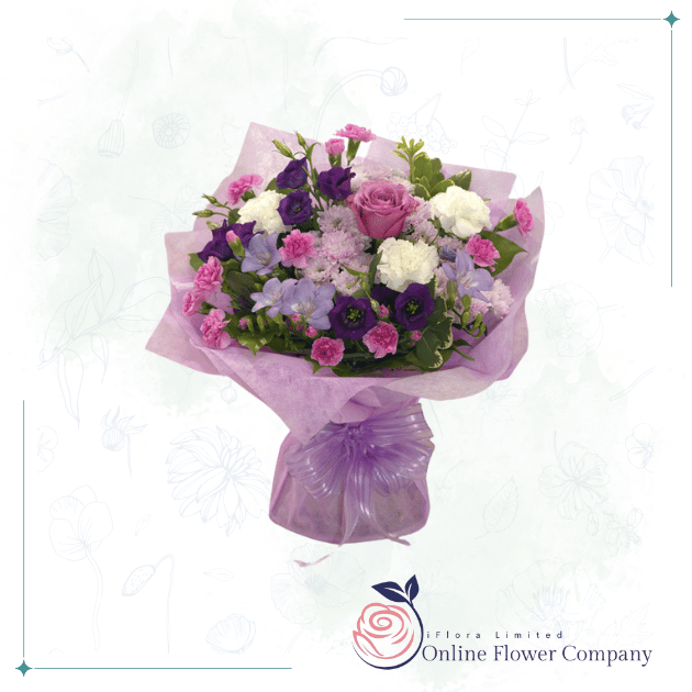 Roses, Lisianthus, Carnations Sweet Bouquet 2 Roses, Lisianthus, Carnations Sweet Bouquet - Image 2