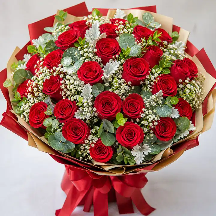 Two Dozen Luxury Red Roses Bouquet 1 24 Red Roses Bouquet