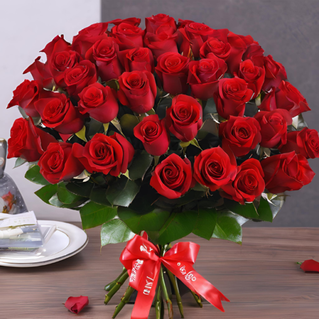 50 Red Rose  Bouquet - Image 4