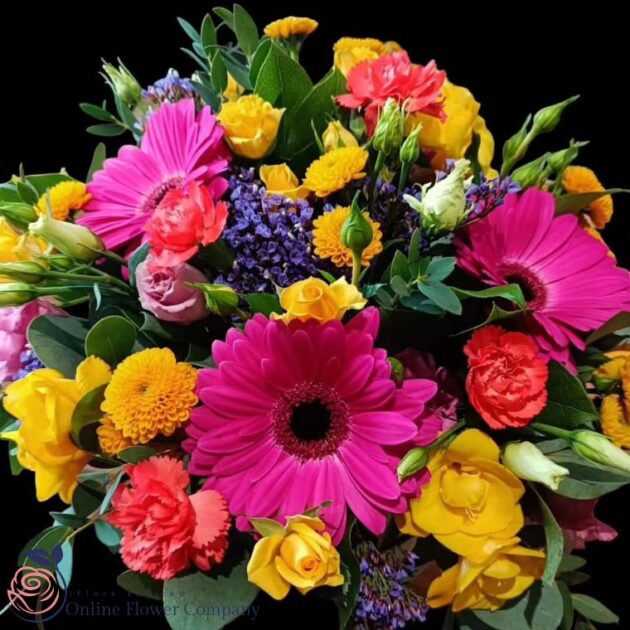 Gerbera, roses, carnations, chrysanthemums Mixed Flower Bouquet - Image 2