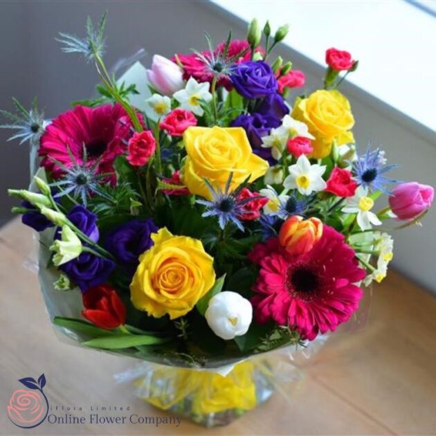 Gerbera, roses, carnations, chrysanthemums Mixed Flower Bouquet - Image 3