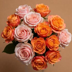 Vibrant Pink and Orange Flower Bouquet