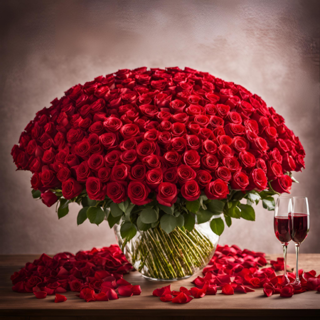 Premium 1000 Red Roses Bouquet 2 1000 Fresh Red Rose for Valentine’s Day - Perfect Romantic Gift with Next-Day Delivery