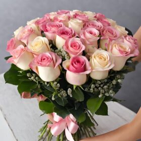 Pink and White Rose Bouquet