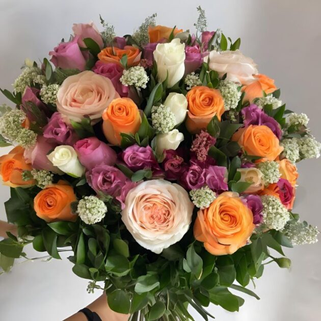 Roses, chrysanthemums , ranunculus Mixed Flower Bouquet 3 Surprise someone special with our Lady’s Day Flower Delivery in London. This beautiful bouquet features roses, lilies, and seasonal blooms, arranged to perfection. Ideal for gifting on Lady’s Day or other special occasions, it’s delivered with care, and you can track your order in real-time. Enjoy a 10% discount on all purchases and guaranteed on-time delivery.