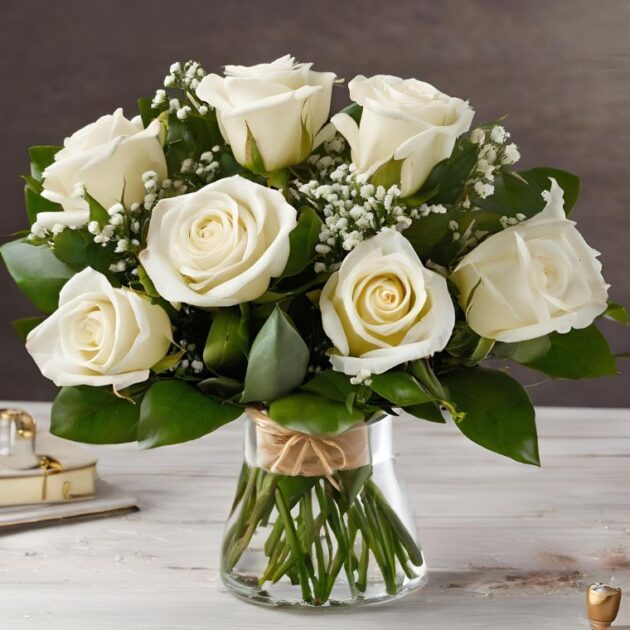 Celebrate Women’s Day with 10 Elegant White Roses – Perfect Gift Idea