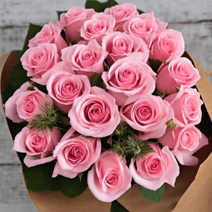 12 Pink Rose Flowers for women’s day