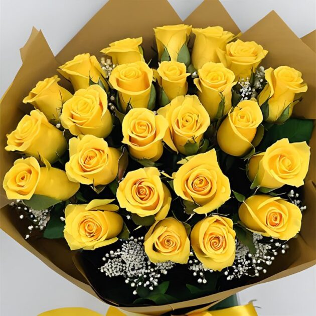 Yellow rose bouquet delivery UK 1 Our 18 Yellow Rose Flowers for Women's Day are a perfect way to show appreciation and brighten someone's day. Yellow roses are symbols of friendship, joy, and celebration, making them an ideal gift for honoring the women in your life. Each rose is hand-selected for freshness and beauty, carefully arranged to create a stunning bouquet. Whether for a mother, wife, friend, or colleague, this vibrant bouquet is a thoughtful way to express admiration. We offer next-day delivery across the UK to ensure your flowers arrive fresh and on time. Enjoy extra benefits such as order tracking, delivery confirmation, and our reliable customer service, all while receiving 10% off your order.