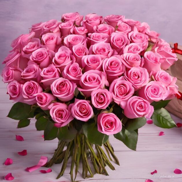 Large pink rose bouquet delivery UK 3 Our 50 Pink Rose Flowers for International Women's Day make a stunning gift to honor the women in your life. Pink roses symbolize admiration, gratitude, and appreciation, making them perfect for this occasion. Each rose is handpicked for its vibrant pink hue and arranged with care to create a beautiful bouquet. The flowers are freshly sourced, ensuring a long-lasting bloom. With next-day delivery available across the UK, you can count on timely arrival and top-quality flowers. We also provide order tracking and delivery confirmation for peace of mind. Show your appreciation with this thoughtful and elegant bouquet.