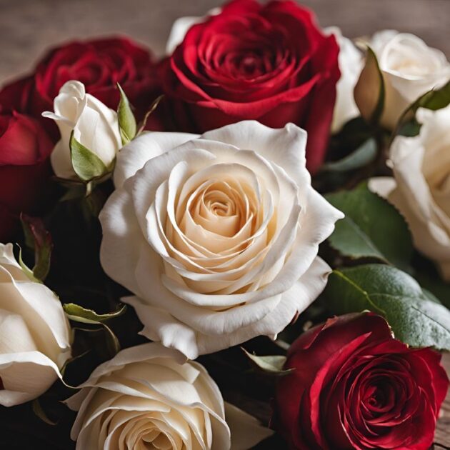 Show your appreciation on Women's Day with Beautiful Red and White Roses For Women's Day. This stunning bouquet of red and white roses symbolizes love, admiration, and respect. Perfect for gifting to a loved one, colleague, or friend, these roses are beautifully arranged with green foliage. With our reliable, next-day delivery service and easy tracking, this bouquet is a perfect way to celebrate the special women in your life.