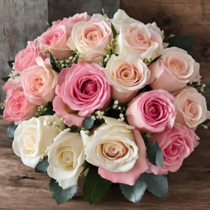 The White and Purple Bouquet Special Offer features an elegant mix of white lilies, roses, and purple flowers. Perfect for birthdays, anniversaries, or any special occasion, this bouquet is carefully arranged to ensure it looks beautiful upon arrival. Delivered fresh with our on-time delivery guarantee.