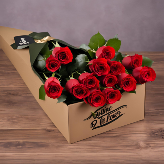 Valentines day special Flower Gift 4 12 red roses.