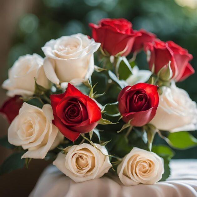 Red And White Rose Bouquet Women's Day Flowers – A Perfect Gift for Her